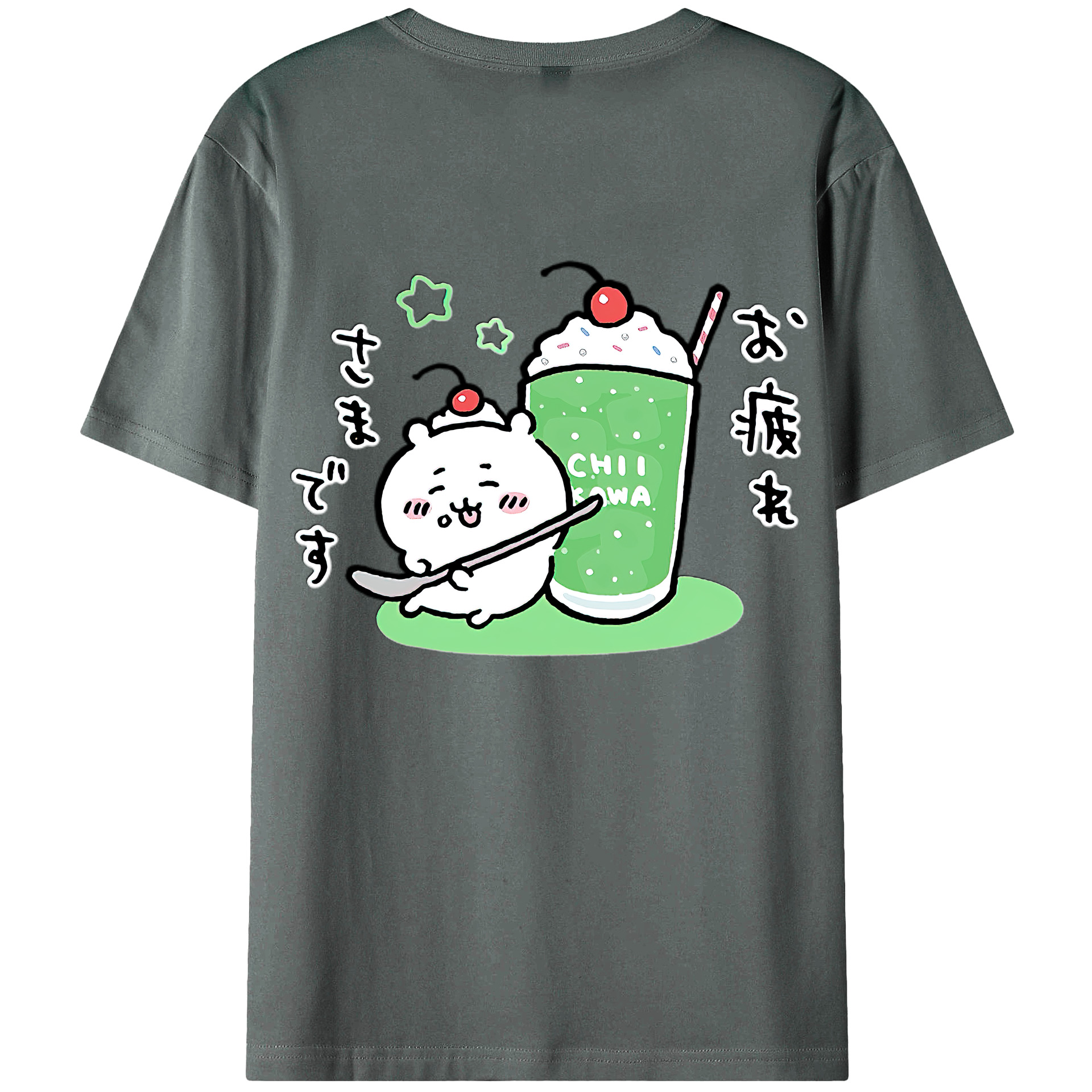 （画像用） ちいかわ ちいかわ Chii-kawa chiikawa 綿100％ メンズ半袖Tシャツ（バックプリント） 通気性